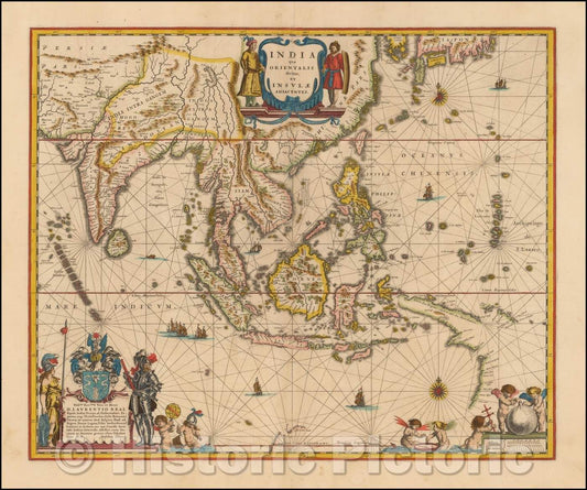 Historic Map - India quae Orientalis dicitur et Insulae Adiacentes, 1640, Willem Janszoon Blaeu v1