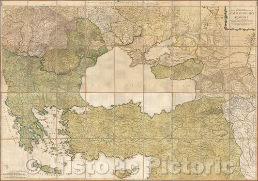 Historic Map - Partes confines Trium Magnorum Imperiorum Austriaci Russici et Osmanici Foliis VI/Three Empires At War - Austrian, Russian and Ottoman, 1785 - Vintage Wall Art