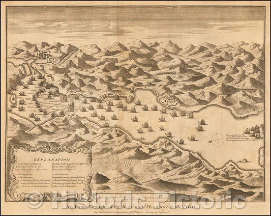 Historic Map - An Exact Draught of the Bay and Harbour of Vigo, 1740, Paul de Rapin de Thoyras v2