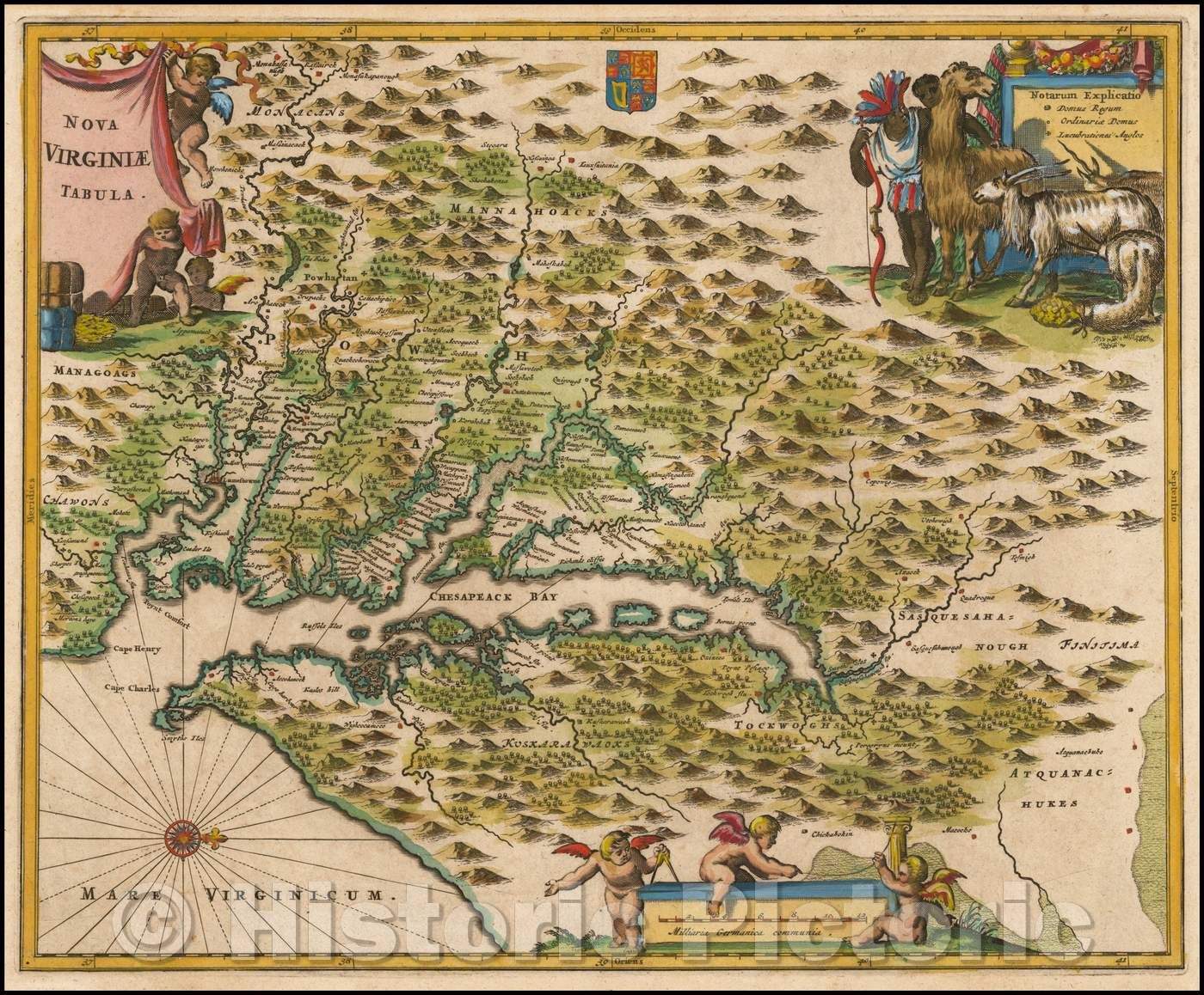 Historic Map - Nova Virginiae Tabula, 1671, John Ogilby v2