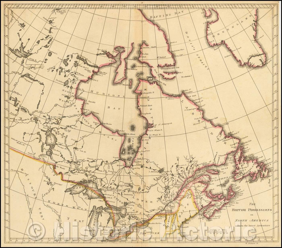 Historic Map - The British Possessions in North America From the Best Authorities, 1814, Matthew Carey - Vintage Wall Art