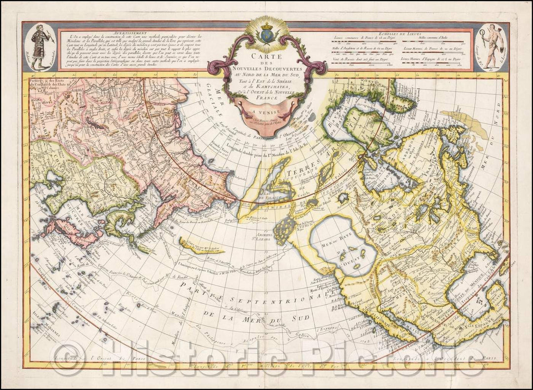 Historic Map - Carte Des Nouvelles Decouvertes Au Nord de la Mer du Sud, Tant a l'Est de la Siberie et du Kamtchatka, Qua l'Ouest de la Nouvelle France, 1776 v2