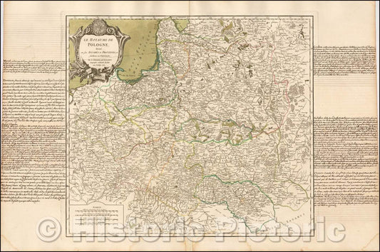 Historic Map - Le Royaume De Pologne, divise en ses Duches et Provinces, et Subdivise en Palatinats, 1796, Gilles Robert de Vaugondy v2