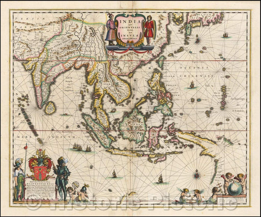 Historic Map - India quae Orientalis dicitur et Insulae Adiacentes, 1640, Willem Janszoon Blaeu v2