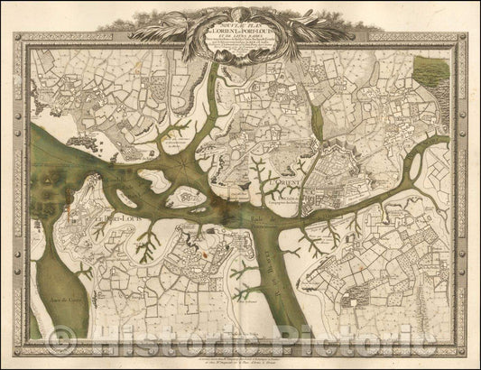 Historic Map - Nouveau Plan de L'Orient, du Port-Louis et de Leurs Rades/New Map of L'Orient, Port Louis and Their Rades, 1771, Nicholas Chalmandrier - Vintage Wall Art
