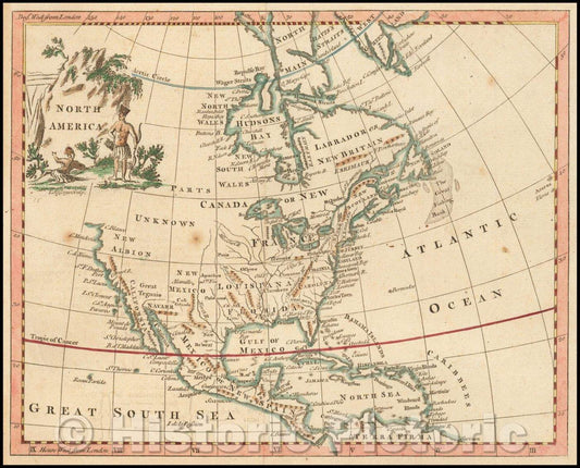 Historic Map - North America, 1754, Thomas Jefferys - Vintage Wall Art