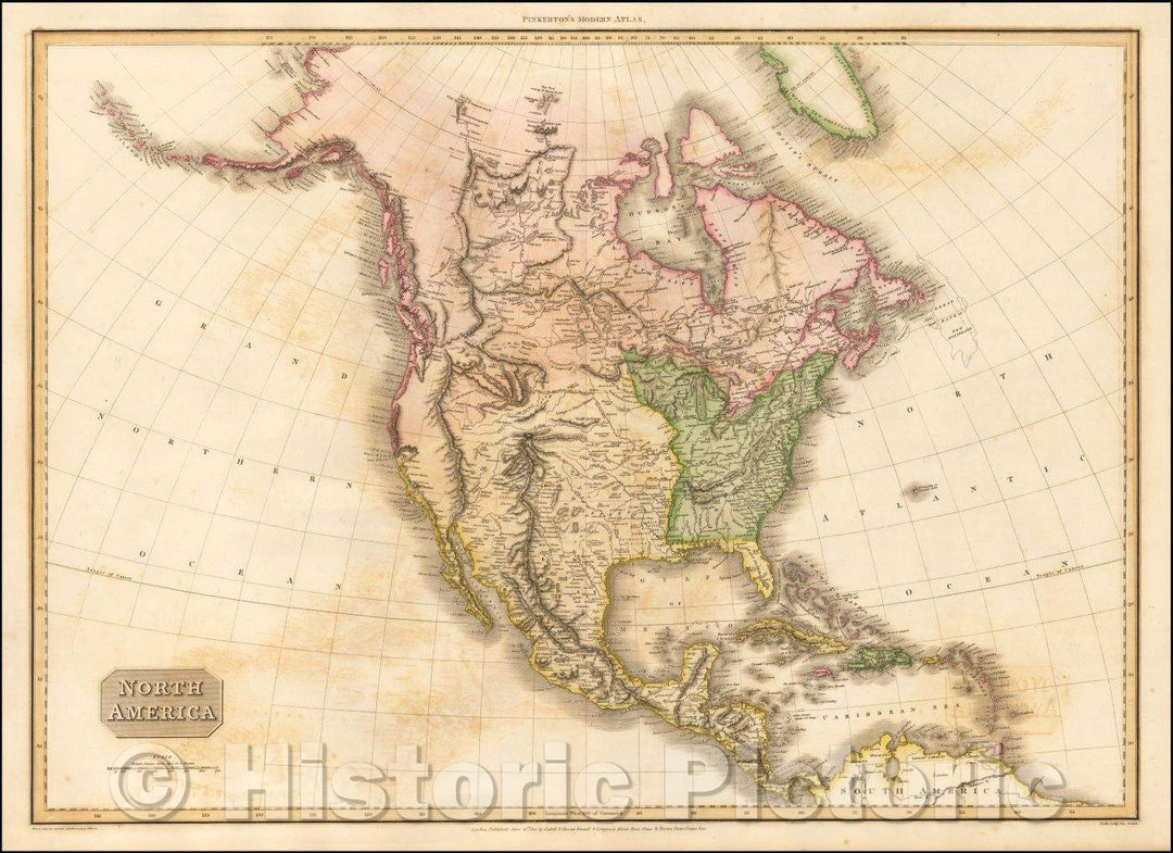 Historic Map - North America, 1815, John Pinkerton v2