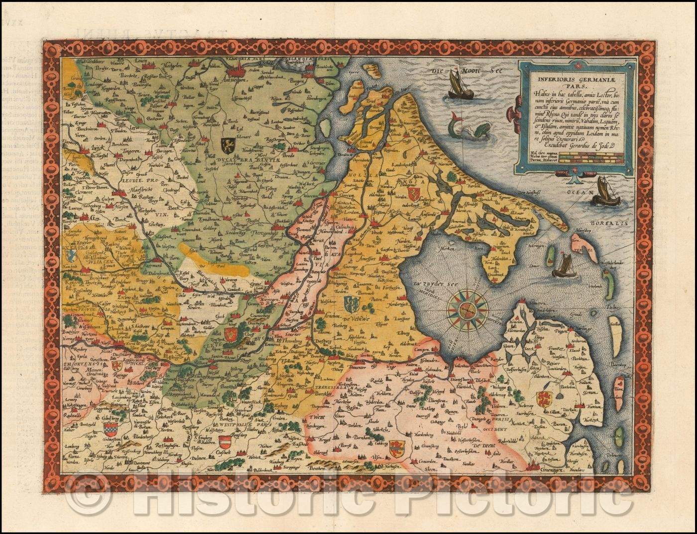 Historic Map - Inferioris Germaniae pars/Tractus Rheni Tertia Tabula, 1578, Cornelis de Jode v2