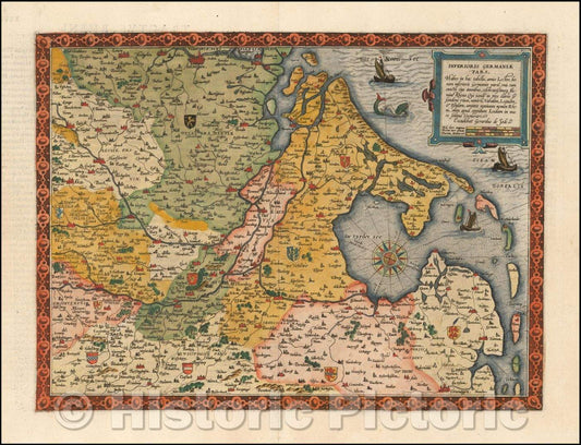 Historic Map - Inferioris Germaniae pars/Tractus Rheni Tertia Tabula, 1578, Cornelis de Jode v2