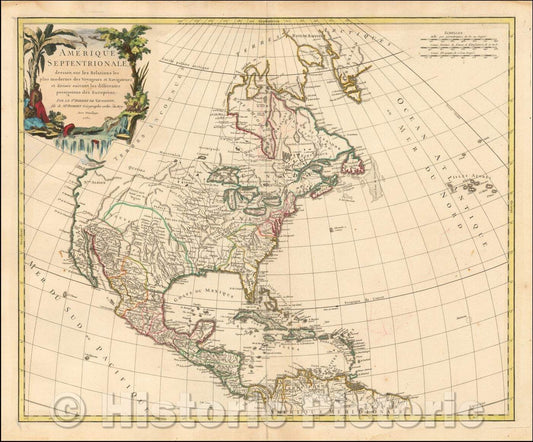 Historic Map - Amerique Septenrionale dressee sur les Relations les plus modernes des Voyageurs et Navigateurs, 1750 v2
