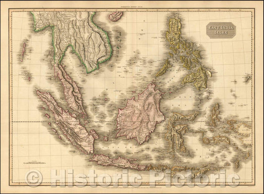 Historic Map - East India Isles, 1815, John Pinkerton - Vintage Wall Art