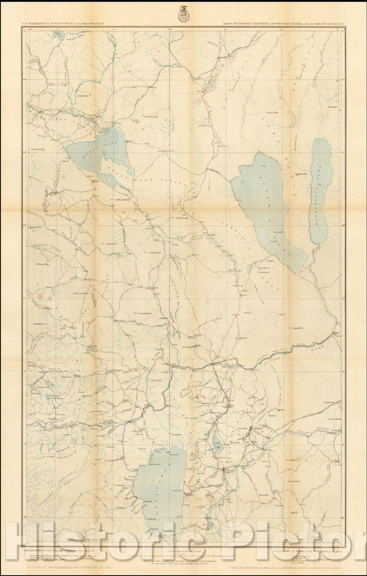 Historic Map - Map of Parts of Eastern California and Western Nevada, 1877, George M. Wheeler v2