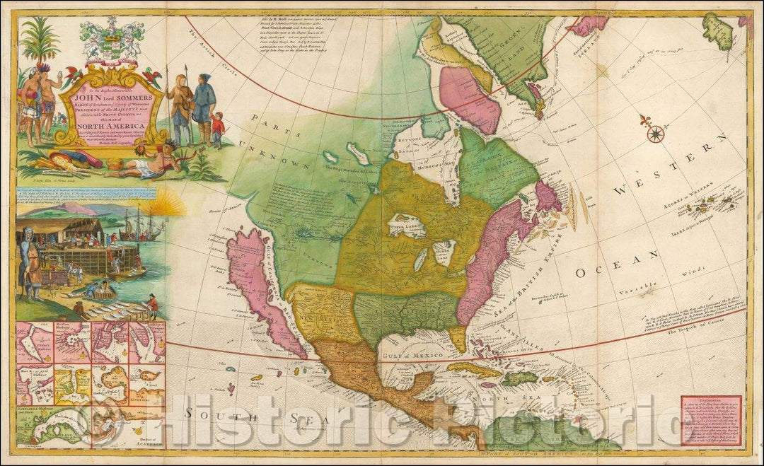Historic Map - This Map of North America According To Ye Newest and Most Exact Observations, 1720, Herman Moll v2