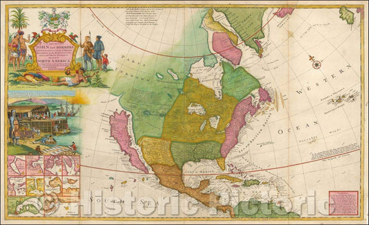 Historic Map - This Map of North America According To Ye Newest and Most Exact Observations, 1720, Herman Moll v2