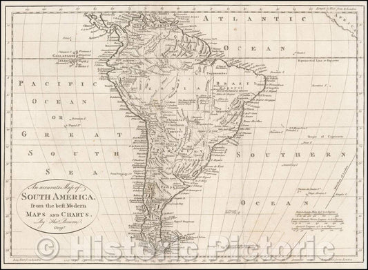 Historic Map - An accurate Map of South America, from the best Modern Maps and Charts, 1779, Thomas Bowen - Vintage Wall Art