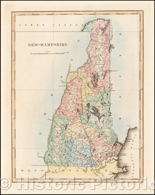 Historic Map - New Hampshire, 1823, Fielding Lucas Jr. v1