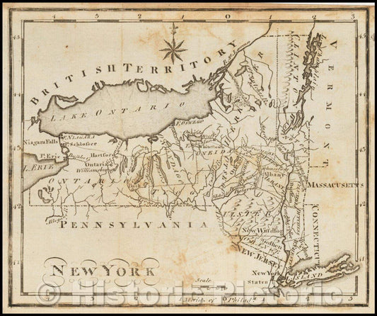 Historic Map - New York, 1795, Joseph Scott - Vintage Wall Art