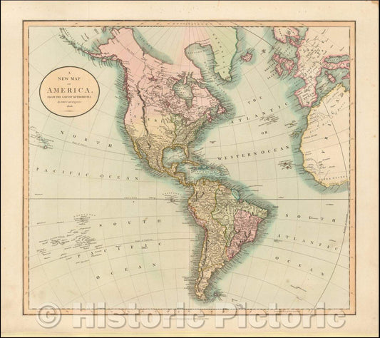 Historic Map - America, from the Latest Authorities, 1806, John Cary v3