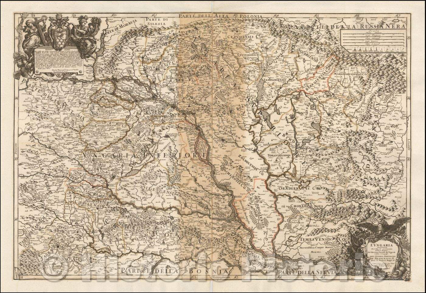 Historic Map - L'Ungaria nuovamente descritta et accresiuta da varie notizie da Giacomo Cantelli da Vignola, 1686, Giacomo Giovanni Rossi v2