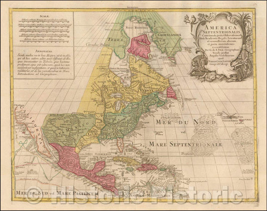 Historic Map - America Septentrionalis Concinnata juxta Observationes, 1760, Tobias Conrad Lotter v2