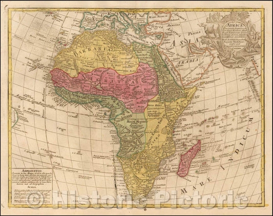 Historic Map - Africa Concinnata Secundum Observationes/Map of Africa, 1772, Gustav Conrad Lotter - Vintage Wall Art