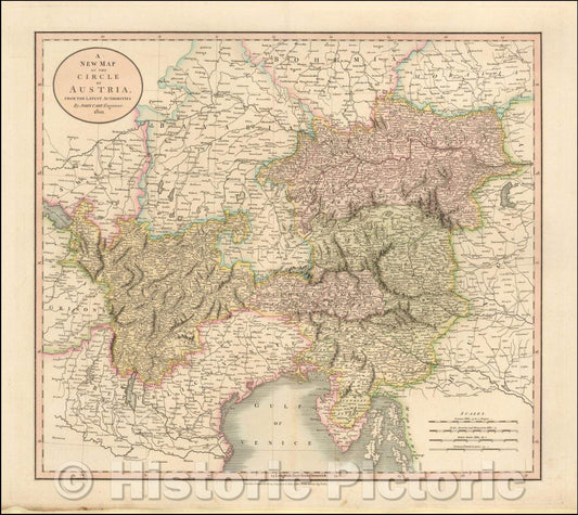 Historic Map - The Circle of Austria, From the Latest Authorities, 1801, John Cary - Vintage Wall Art