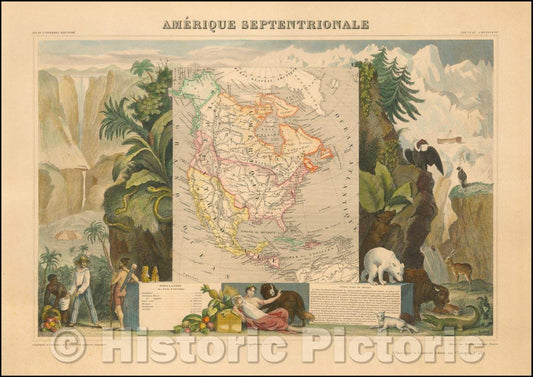 Historic Map - Amerique Septentrionale, 1844, Victor Levasseur v1