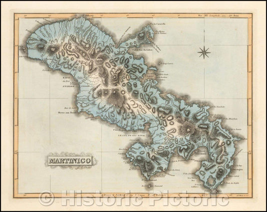 Historic Map - Martinico, 1823, Fielding Lucas Jr. v1