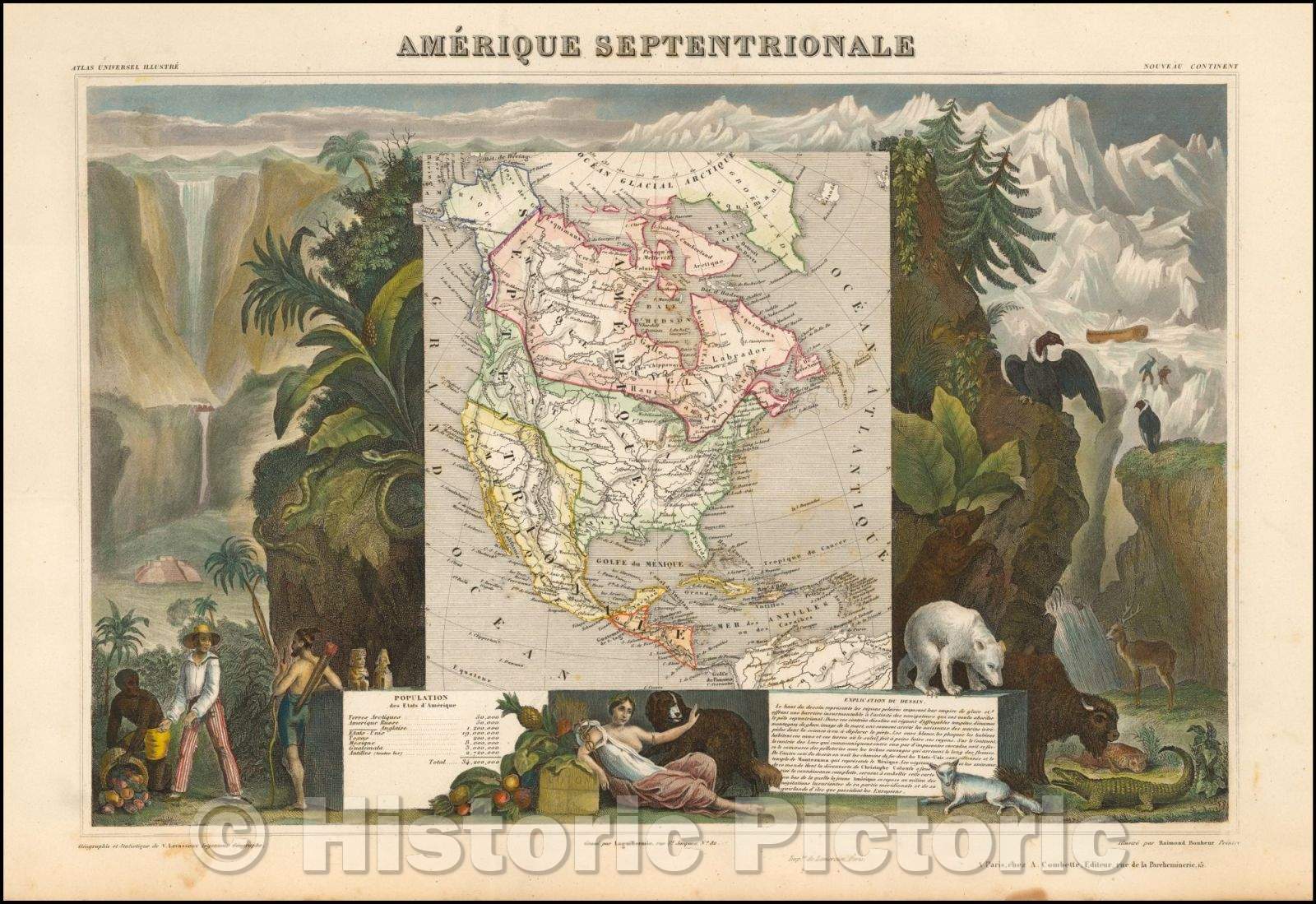 Historic Map - Amerique Septentrionale, 1844, Victor Levasseur v2