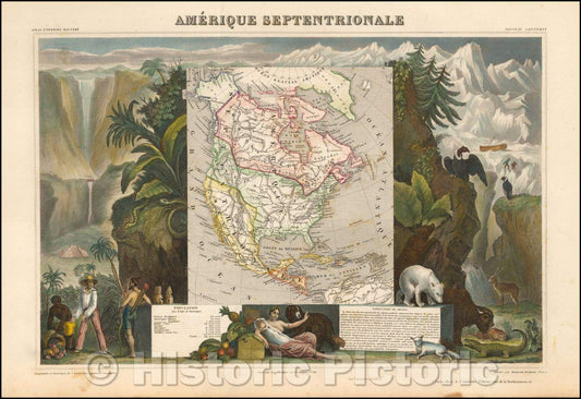 Historic Map - Amerique Septentrionale, 1844, Victor Levasseur v2