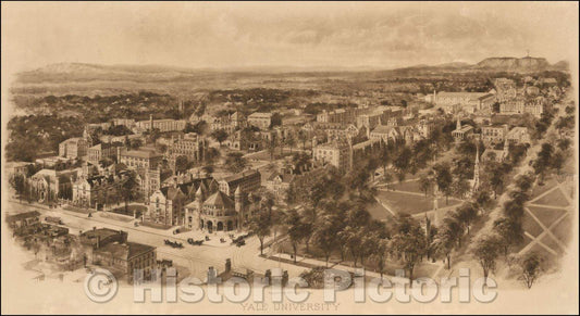 Historic Map - Yale University, 1906, Richard Rummell - Vintage Wall Art