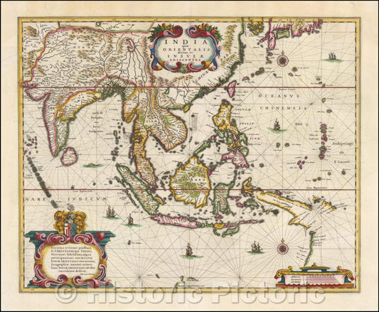 Historic Map - India quae Orientalis dicitur et Insulae Adiacentes, 1640, Willem Janszoon Blaeu v2