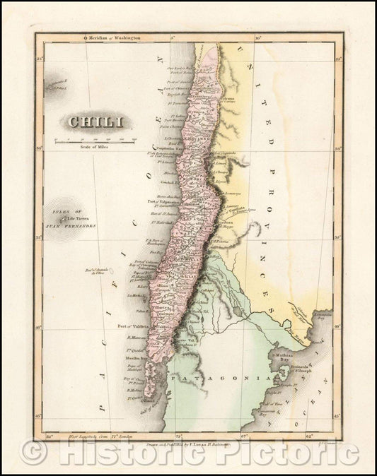Historic Map - Chili, 1823, Fielding Lucas Jr. v1