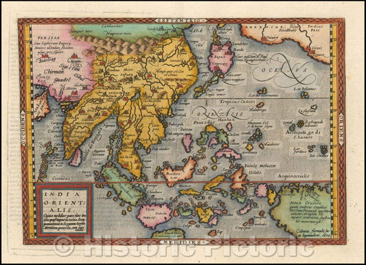 Historic Map - India Orientalis, 1600, Johann Bussemachaer - Vintage Wall Art