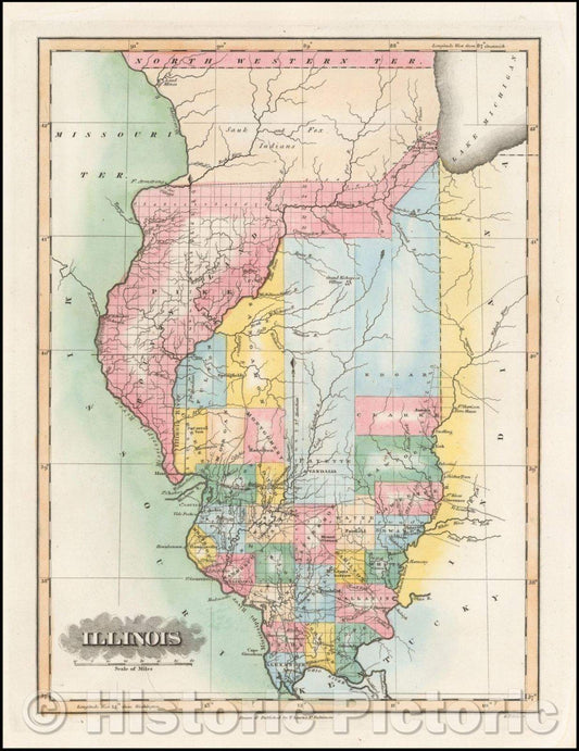 Historic Map - Illinois, 1823, Fielding Lucas Jr. v1