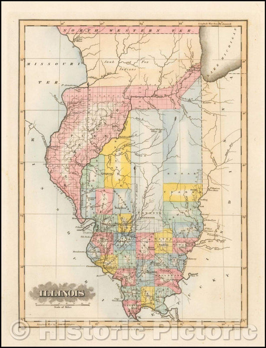 Historic Map - Illinois, 1823, Fielding Lucas Jr. v2