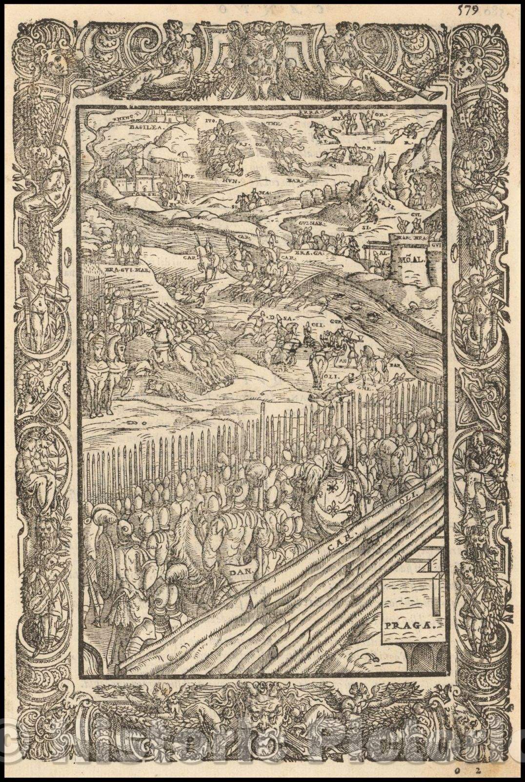Historic Map - Rhine River Region, 1568, Ludovico Ariosto - Vintage Wall Art