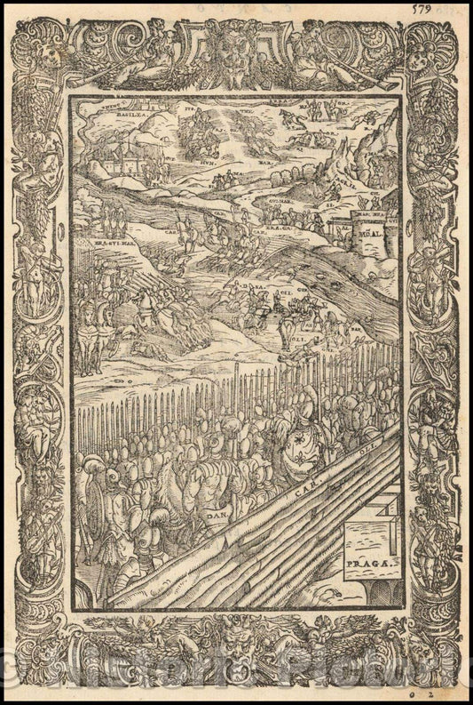 Historic Map - Rhine River Region, 1568, Ludovico Ariosto - Vintage Wall Art