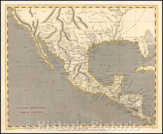 Historic Map - Spanish Dominions in North America, 1802, Aaron Arrowsmith - Vintage Wall Art
