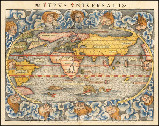 Historic Map - Typus Universalis, 1544, Sebastian M?nster v1