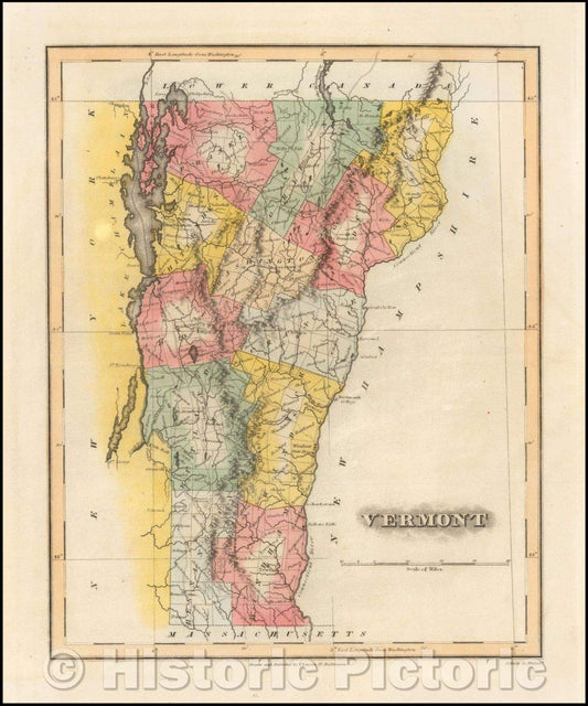 Historic Map - Vermont, 1823, Fielding Lucas Jr. v2
