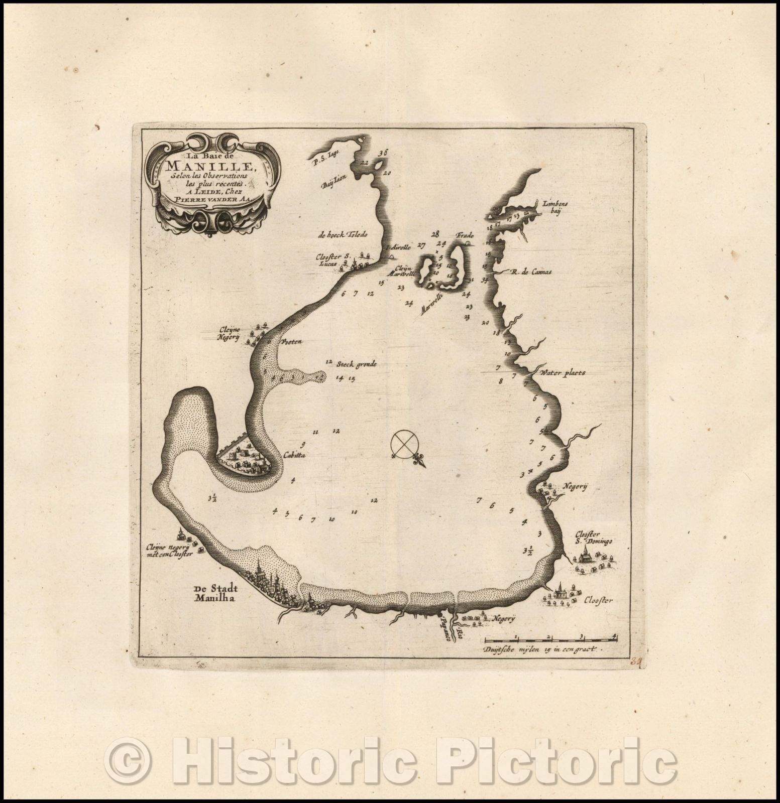 Historic Map - La Baie de Manille, Selon les Observations les plus, 1710, Pieter van der Aa v1