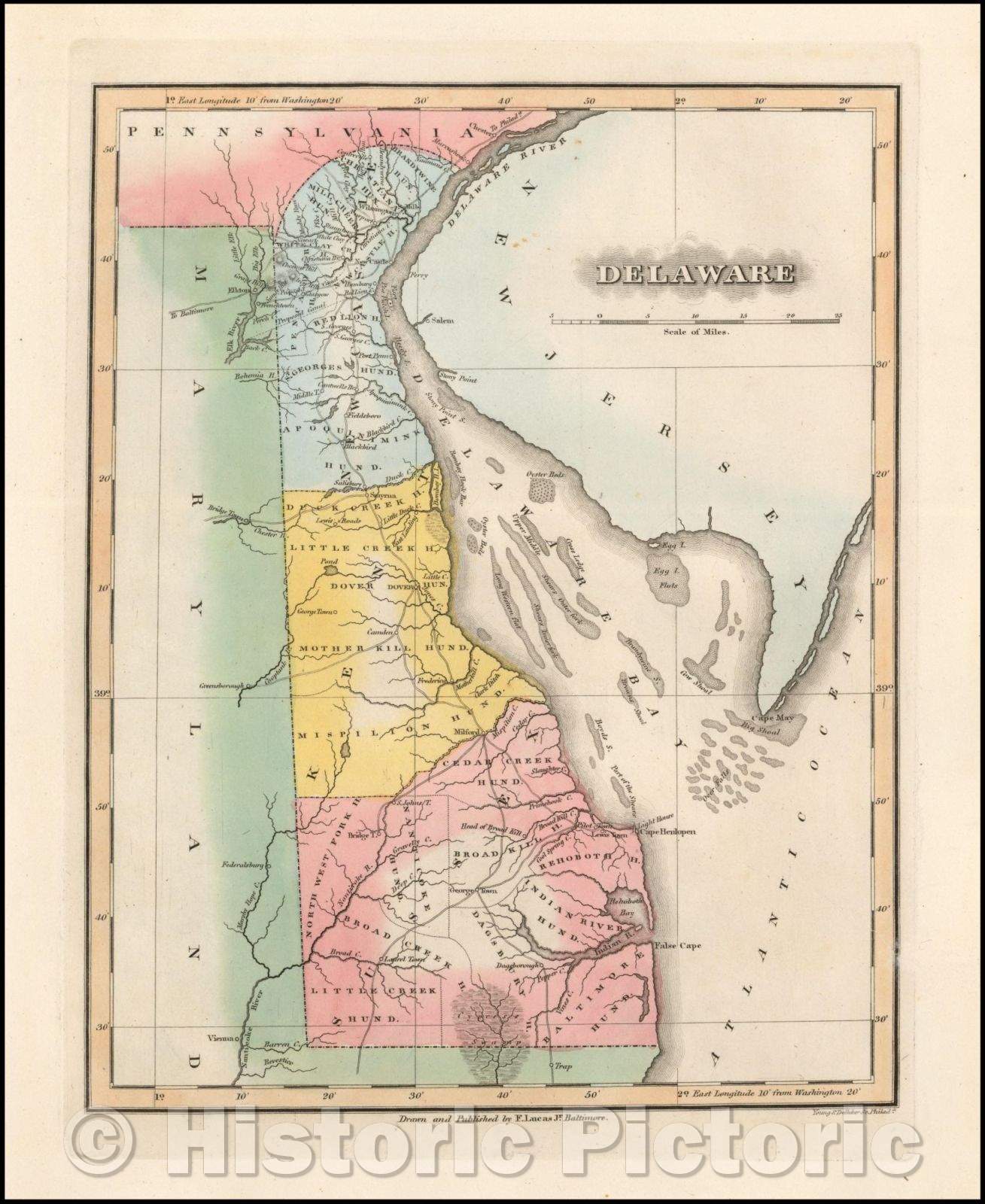 Historic Map - Delaware, 1823, Fielding Lucas Jr. v1