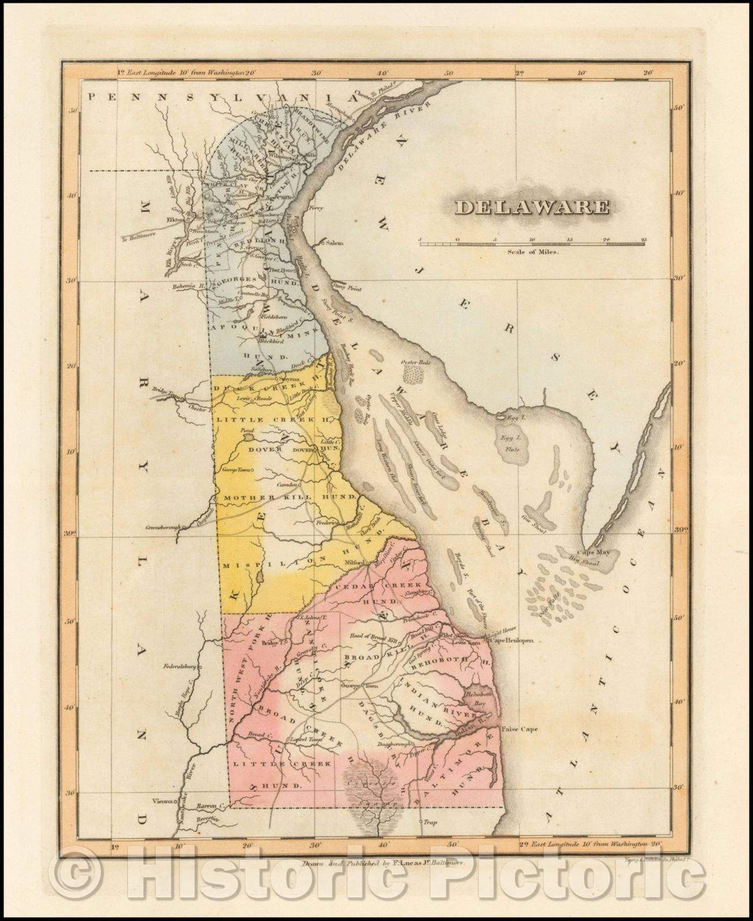Historic Map - Delaware, 1823, Fielding Lucas Jr. v2