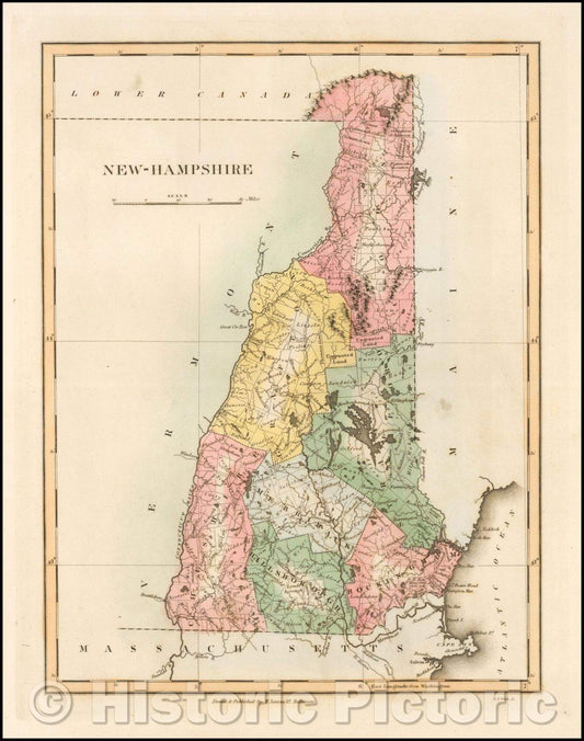 Historic Map - New Hampshire, 1823, Fielding Lucas Jr. v2
