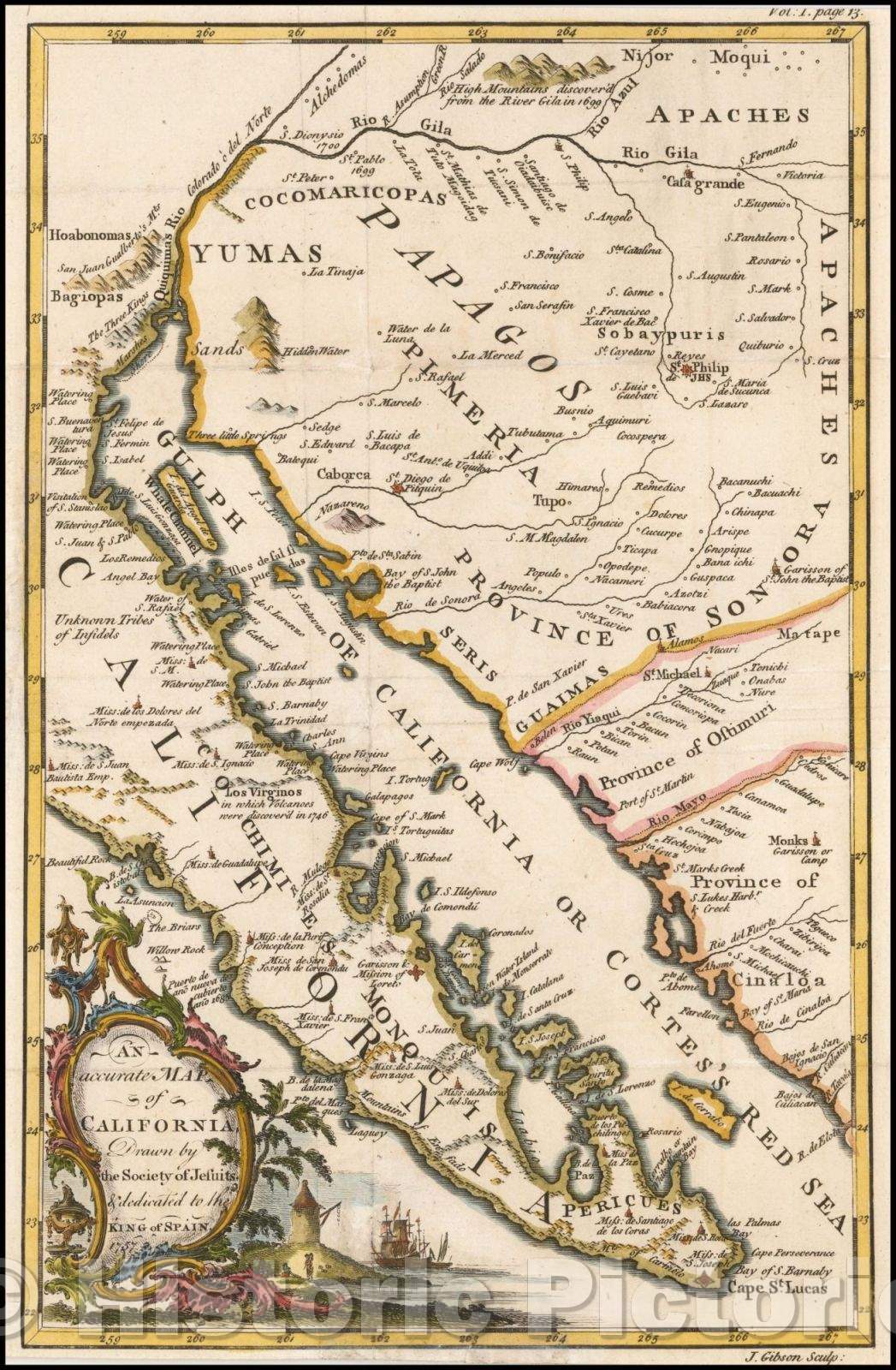 Historic Map - An accurate Map of California, 1759, John Gibson - Vintage Wall Art