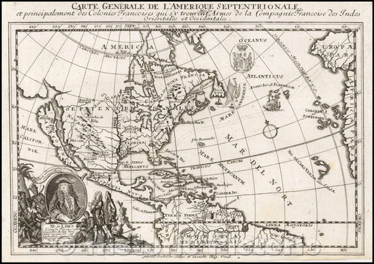 Historic Map - Carte Generale de la Terre Napoleon (A La Nouvelle Hollande.) Redigee/First Mapping of the Adelaide Region, 1717, Gabriel Bodenehr - Vintage Wall Art