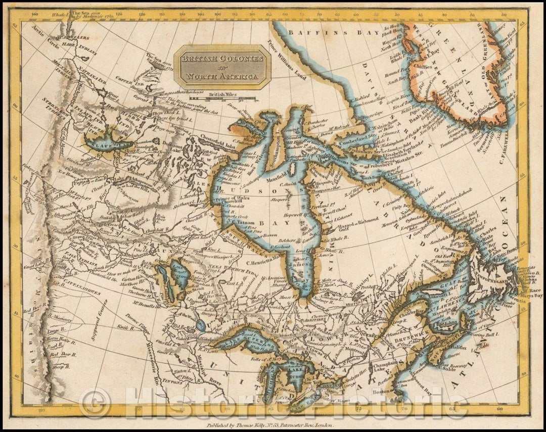 Historic Map - British Colonies in North America, 1810, Thomas Kelly v1