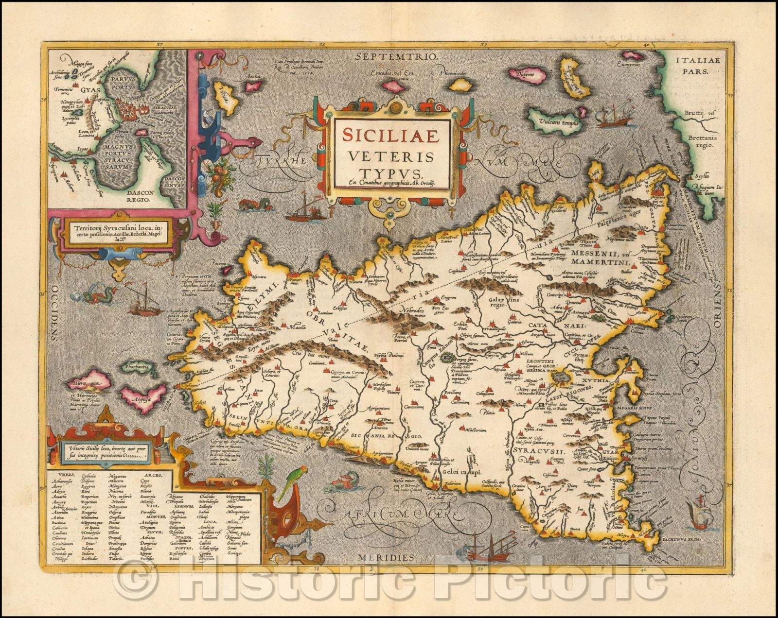 Historic Map - Siciliae Veteris Typus, 1624, Abraham Ortelius v1