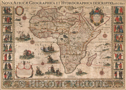 Historic Map - Carte de L'Afrique Nouvellement Dress? sur les Memoires des Meilleurs Geographes :: Africa, 1669 - Vintage Wall Art
